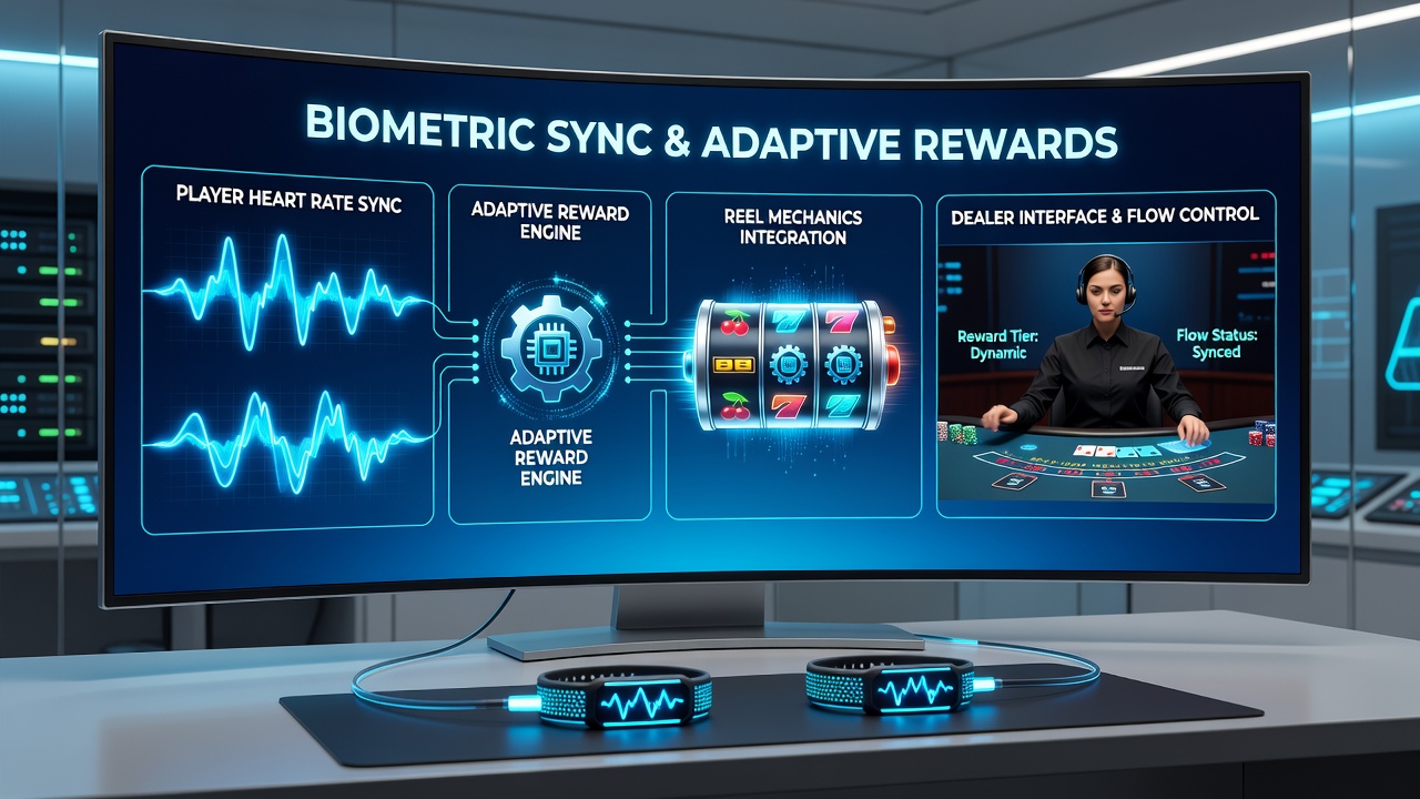 Biometric sensors integrated into casino gaming interfaces for heart rate monitoring