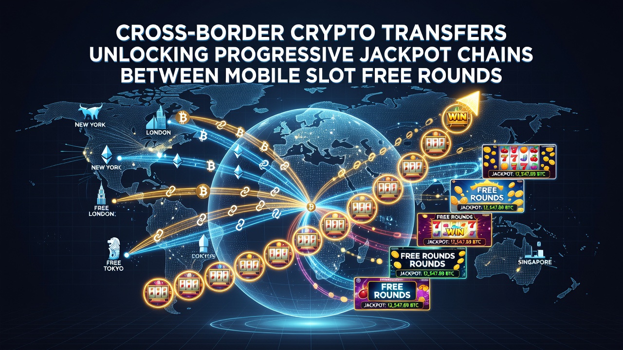 Diagram showing progressive jackpot chains across mobile slots and live tables via crypto