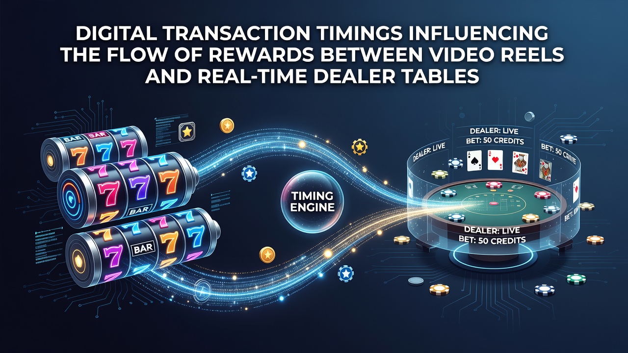 Digital transaction interface showing reward transfer between slot reels and live dealer tables