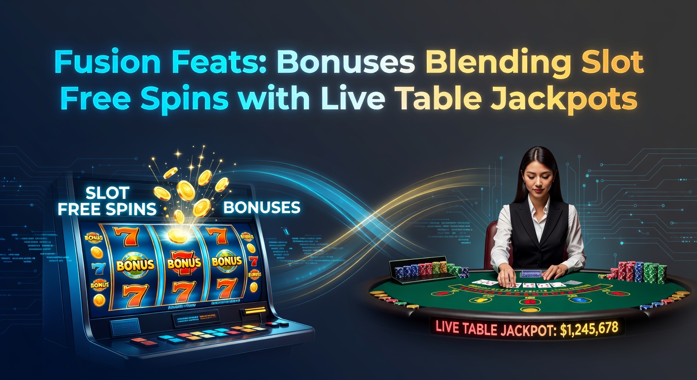 Dynamic display of slot reels spinning alongside live blackjack table with jackpot counters overlayed, illustrating bonus fusion in action