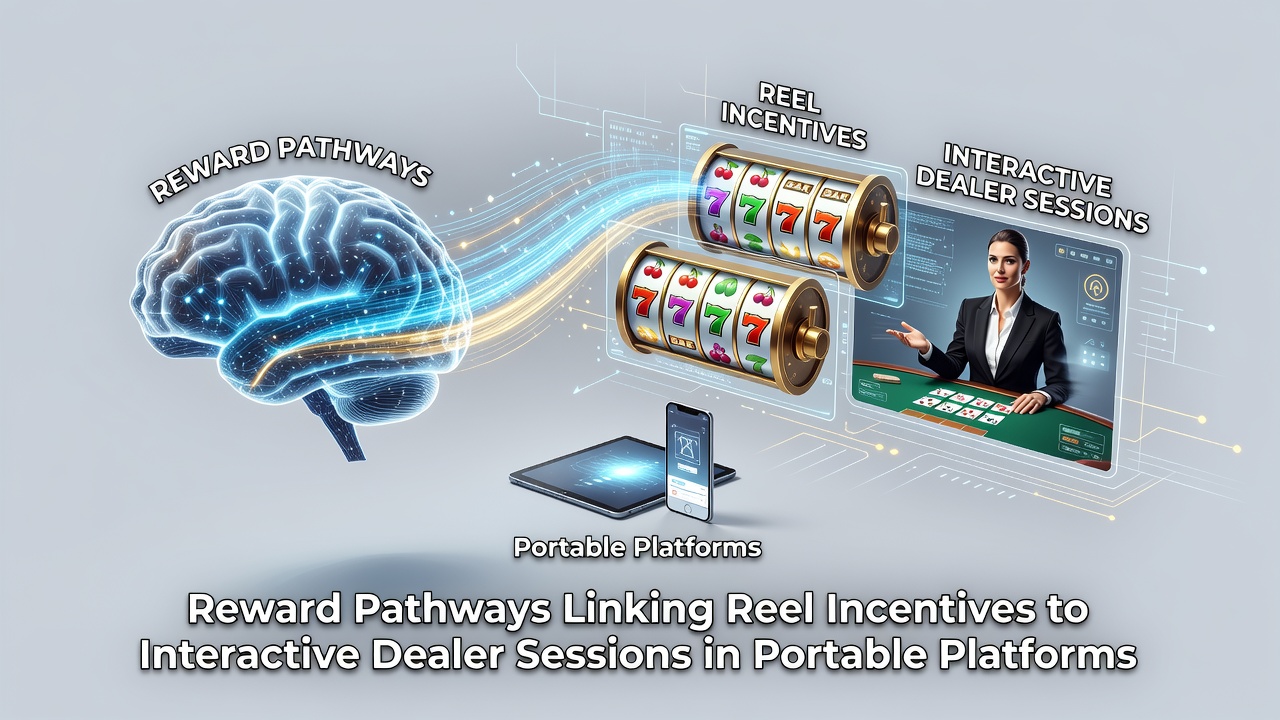Mobile casino interface showing slot reels transitioning to live dealer table with reward indicators